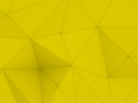 Abstract polygonal pattern luxury yellow. 3D rendering