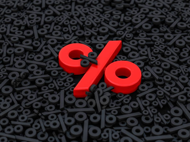 istock Seasonal sales black background with percent discount pattern. 3D 1194034361