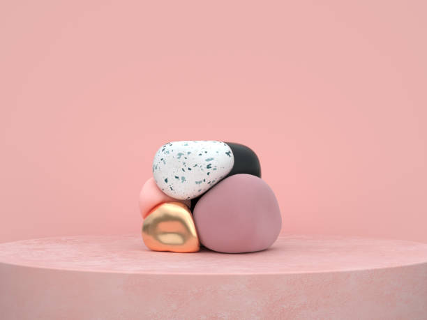 istock abstract pink background organic shape podium set 3d rendering 1194035891