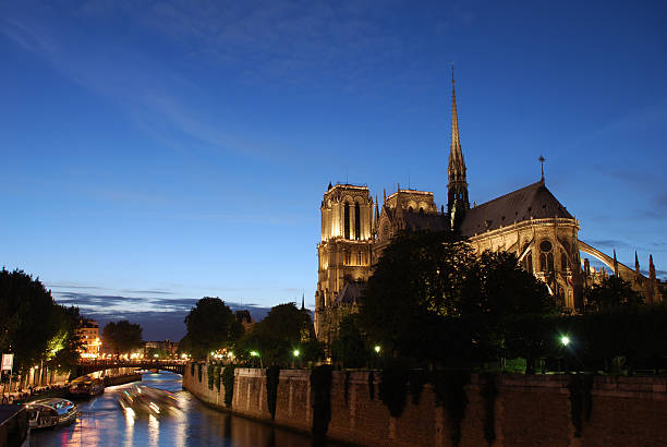 istock Notre Dame and Seine river by night 119404315