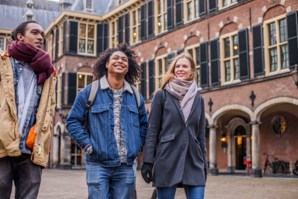 Multi ethnic university students Multi ethnic university students going to classes in Den Hague in the Netherlands the hague stock pictures, royalty-free photos & images