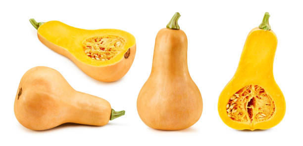 istock Butternut pumpkin and slice clipping path 1194045798