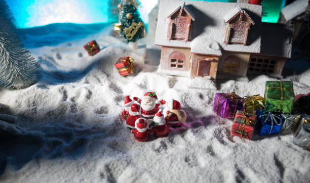 istock Traditional holiday attributes on snow. Creative artwork decorations. Empty space for your text 1194046798