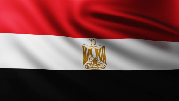 istock Large Egyptian Flag background in the wind 1194047856