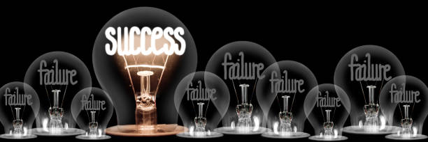 istock Light Bulbs with Failure and Success Concept 1194049022