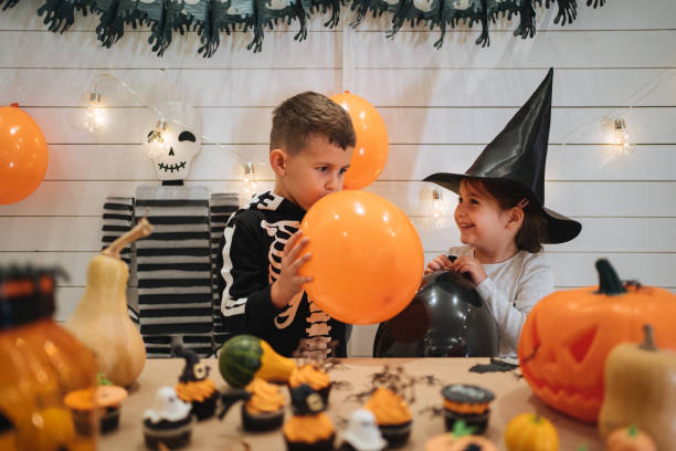 Halloween balloon blowing