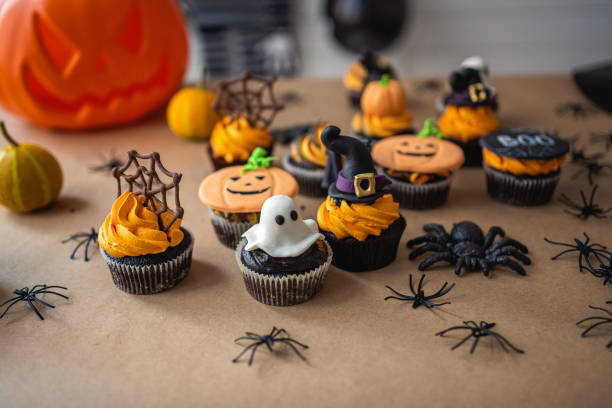 istock Close-up of Halloween cupcakes 1194058417