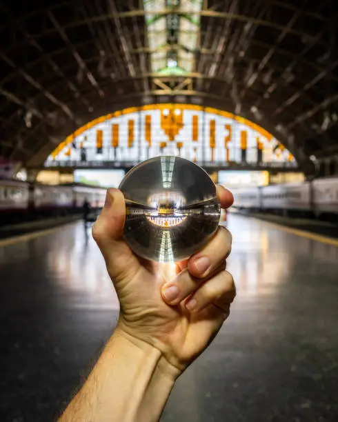 Glass Ball at train station in Bangkok