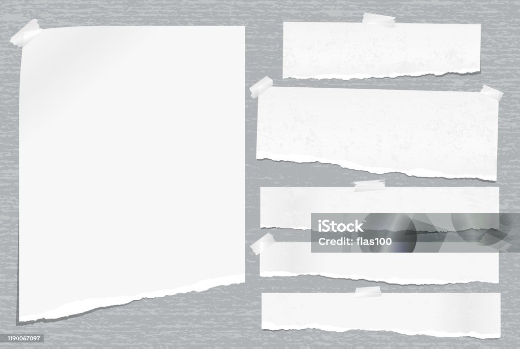Grey Ripped Note Torn Note Paper Vector