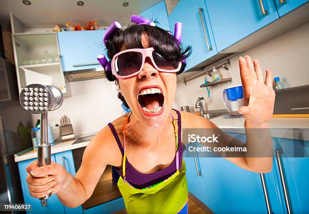 Crazy Housewife Stock Photo - Download Image Now - Adult, Adults Only, Anger