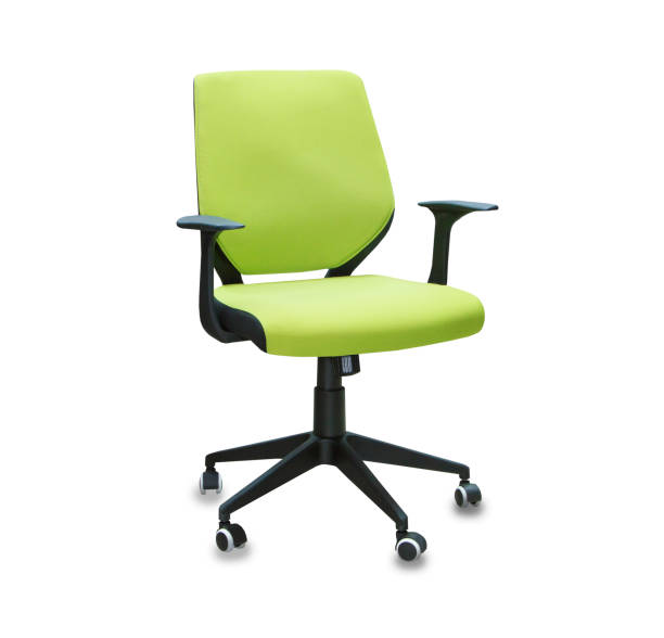 istock The office chair from green cloth. Isolated over white 1194071226