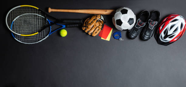 istock Sport Equipment On Black Background 1194075764