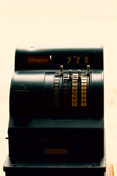 istock Cash register machine with German language text from pre-World War II. 1194075834