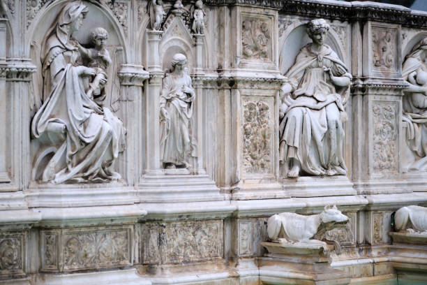 istock Bas relief from public fountain in Piazza del Campo, Siena 1194085940