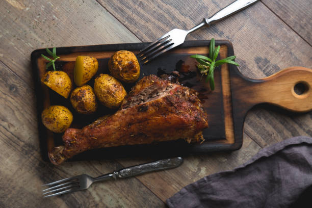 istock Baked turkey leg with garnish 1194088454
