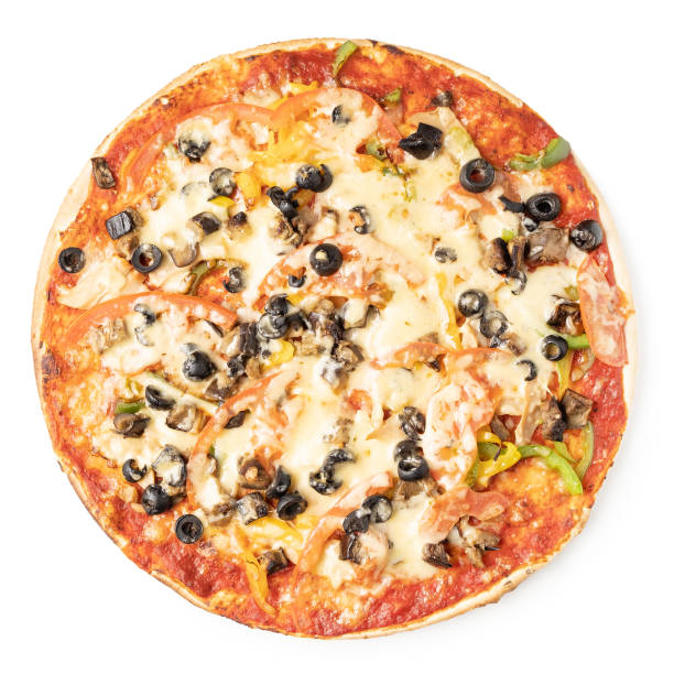 istock Tasty pizza on a white background 1194088840