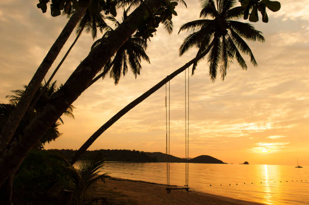 istock Tranquil tropical island on summer dusk. 1194090380