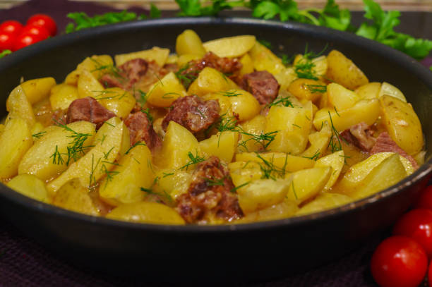 istock fresh veal, stewed with fresh potatoes and spices. 1194091647