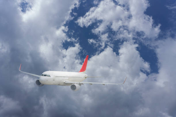 istock Commercial airplane flying over the clouds 1194094515