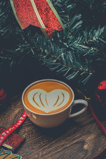 istock Cappuccino And Christmas Decorations Stack Photos 1194095319