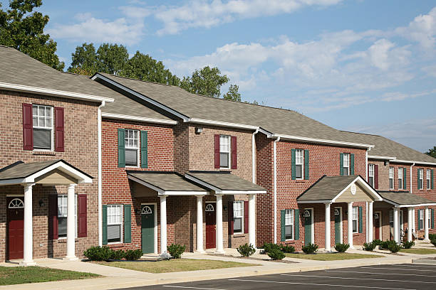 New townhome complex stock photo