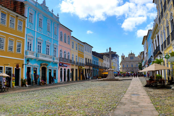 красивые колониальные здания - сальвадор да баия, бразилия - salvador bahia state brazil architecture стоковые фото и изображения