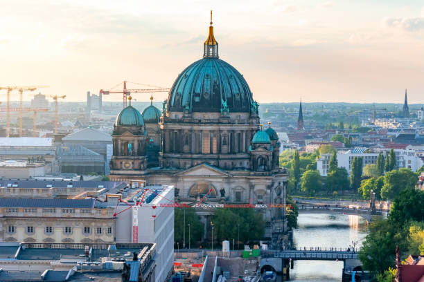 istock Berlin Cathedral (Berliner Dom) on Museum island and Spree river at sunset, Germany 1194098257