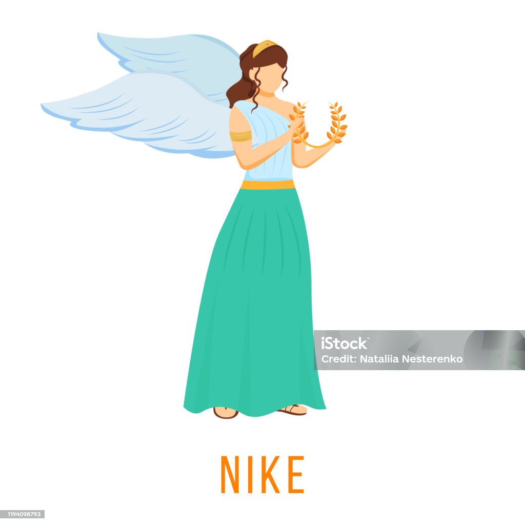 Entrelazamiento Premedicación Ficticio Nike Flat Vector Illustration Goddess Of Speed Strength And Victory Ancient  Greek Deity Divine Mythological Figure Isolated Cartoon Character On White  Background Stock Illustration - Download Image Now - iStock