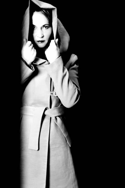 istock Woman in coat. Black and white. 1194099600