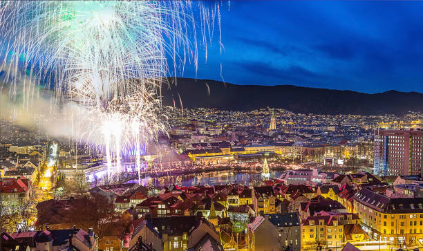 istock Bergen city view in Christmas time. Norway. 1194100932