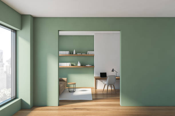 istock Green living room and home office 1194101296