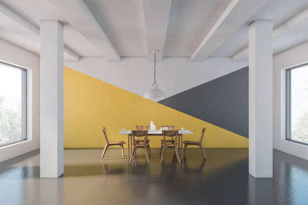 istock White, yellow and gray dining room 1194102354