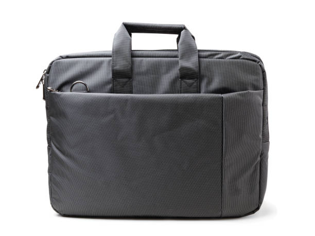 istock Textile briefcase for laptop isolated on white 1194110567