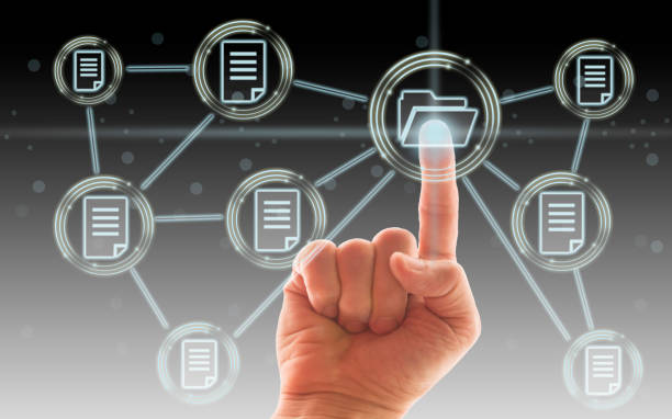 istock Concept of file sharing 1194111521