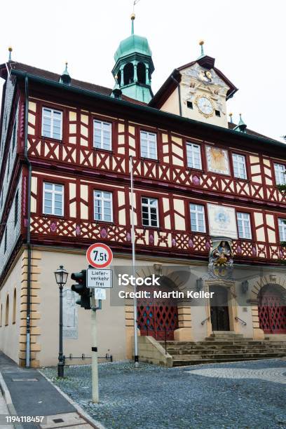 Town Hall In Bad Staffelstein Bavaria Germany Stock Photo - Download Image Now - Bad Staffelstein, Architecture, Bavaria