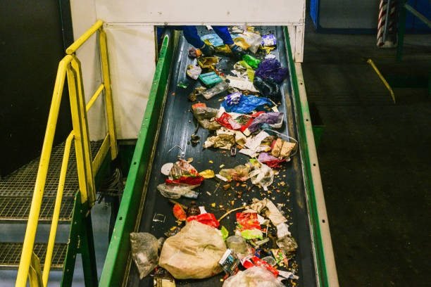 istock Equipment for waste sorting. Waste management concept. Garbage processing plant. Industry and ecology 1194118467