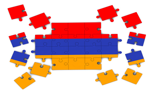 Armenian flag on puzzle