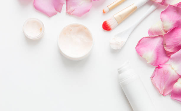 istock face cream, make-up and sculpt rose sheets, face care, spa. 1194123676