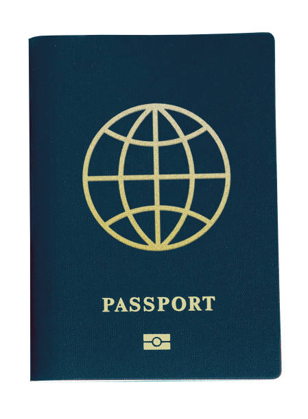 istock blue international passport on white background with clipping path. flatlay 1194123740