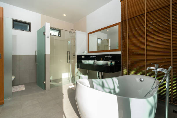 istock soaking bathtub in modern bathroom 1194125092