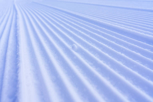 istock Smooth Groomed Snow Slope with Corduroy Pattern 1194127379