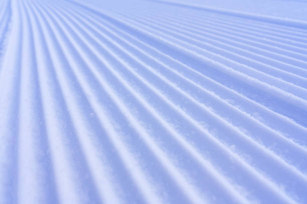 istock Smooth Groomed Snow Slope with Corduroy Pattern 1194127610