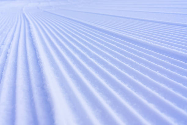 istock Smooth Groomed Snow Slope with Corduroy Pattern 1194127757