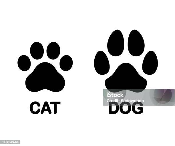 Dog And Cat Paw Print Stock Illustration - Download Image Now - Dog, Paw, Domestic Cat