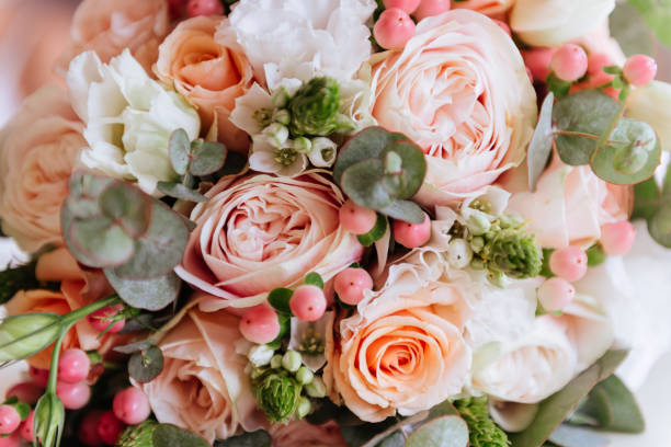 istock Wedding flowers, bridal bouquet closeup. 1194130852