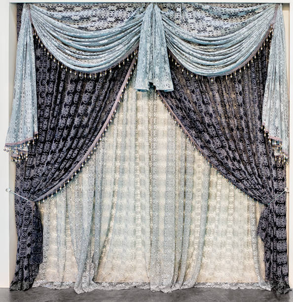 istock Black guipure curtains in a classical style 1194131369