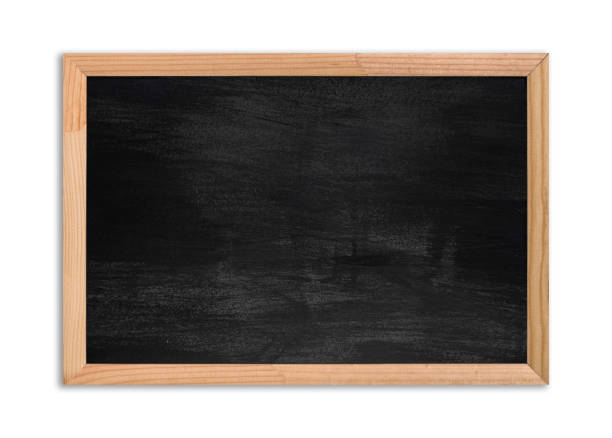 istock Vintage chalkboard in wooden frame on white background. Empty chalkboard isolated on white 1194135931