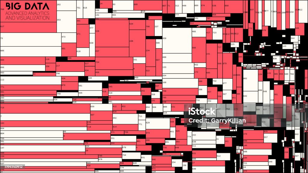 Datos Rojos Ilustración de Visualización De Bloques Rojos De Big Data Infografía ...