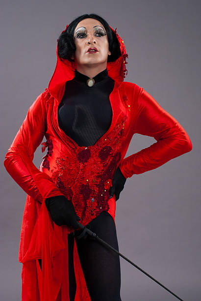 istock Draq quuen with red and black dress 119414132