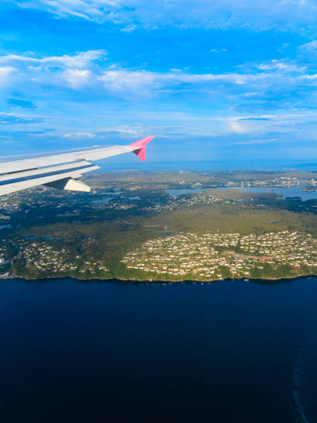 istock Beautiful sky and land view from plane 1194143135